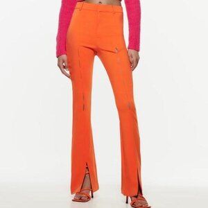 ZARA Orange High Waisted Pants With Slits (Small)